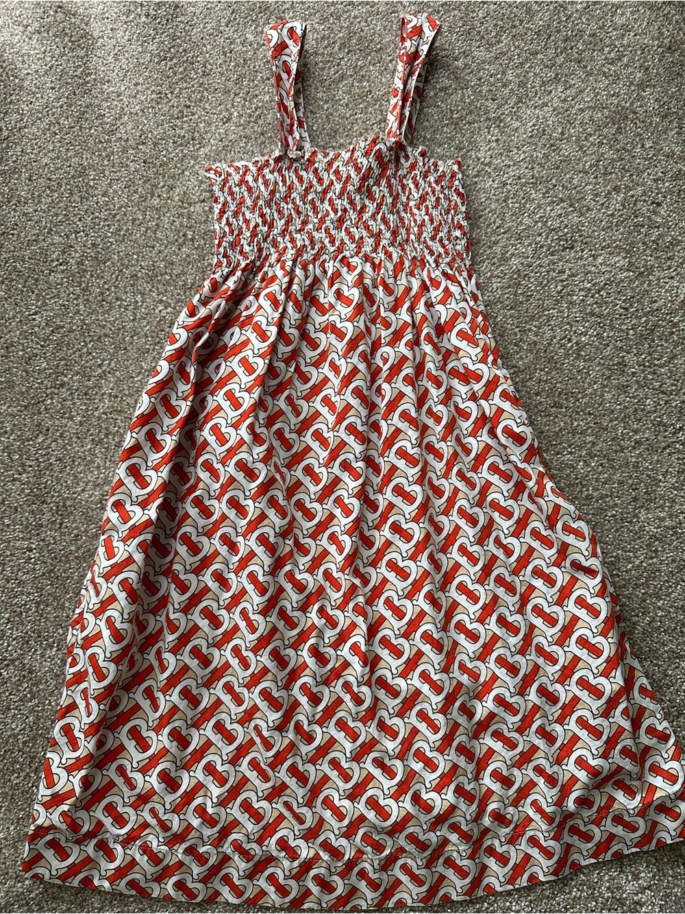 Burberry Junia Sundress with Smocked Bodice